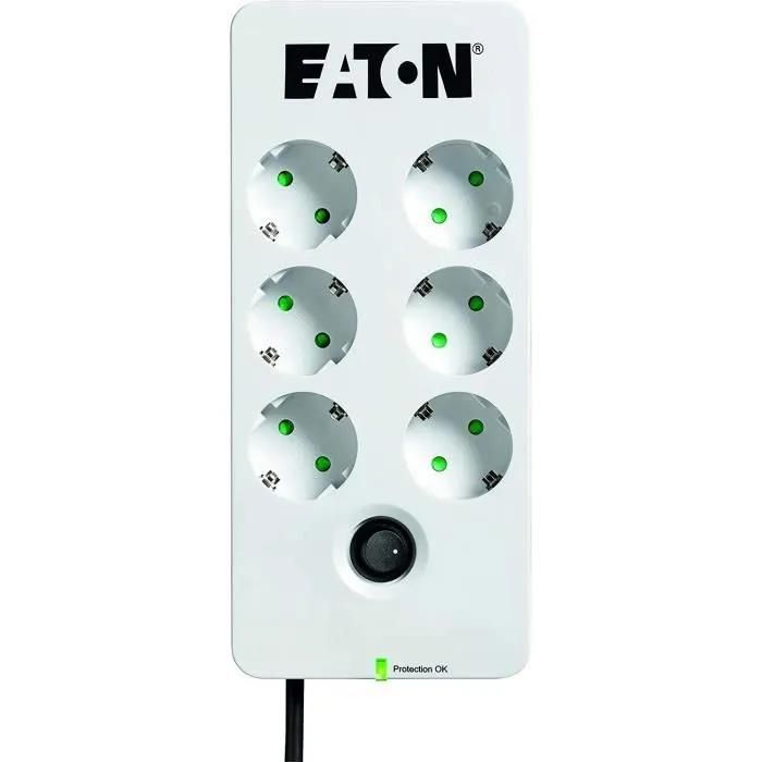 Eaton Protection Box 6 DIN - Protection contre les surtensions - CA 220-250 V - 2500 watt - connecteurs de sortie : 6 - blanc