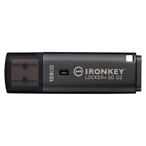 Kingston IronKey Locker+ 50 G2 - USB Drive - Encrypted - 128GB - USB 3.2 Gen 1 - TAA Compliant