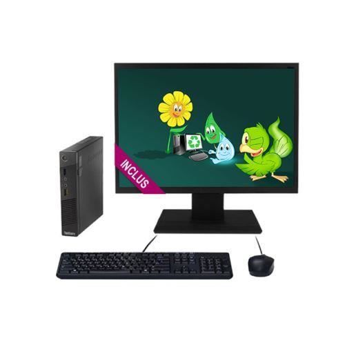 Unité Central - Ecran - Lenovo ThinkCentre M73 Tiny Core i5 - 500 Go HDD - 8 Go Ram - Ecran 19