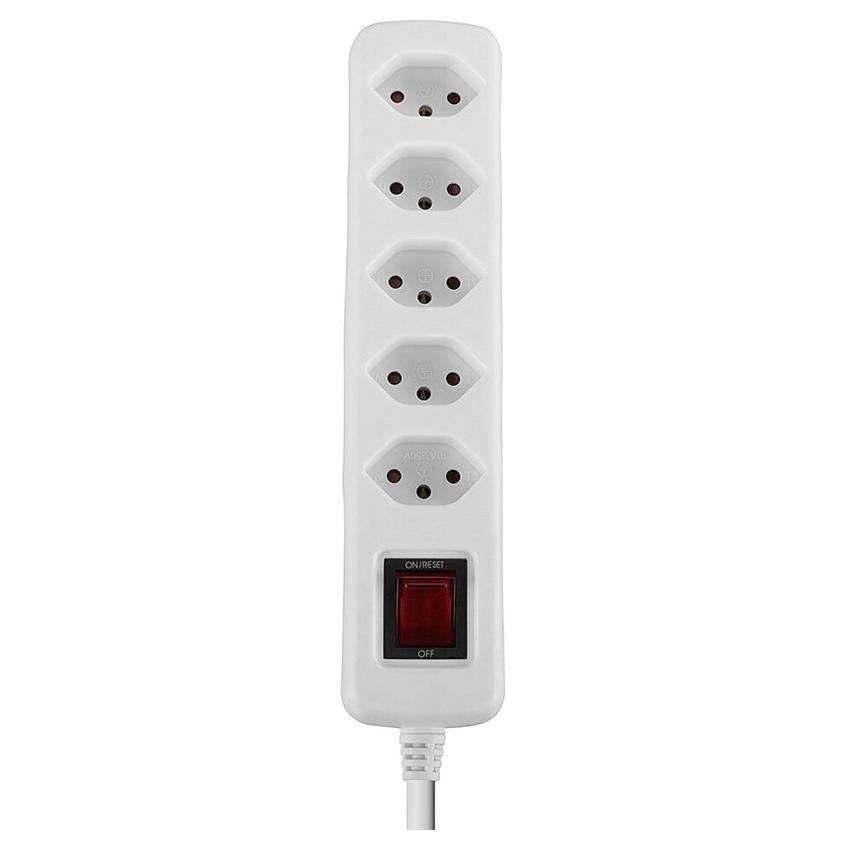 LINDY - Coupe-circuit - CA 250 V - 2300 Watt - connecteurs de sortie : 5 - 1.4 m cordon - Suisse - blanc