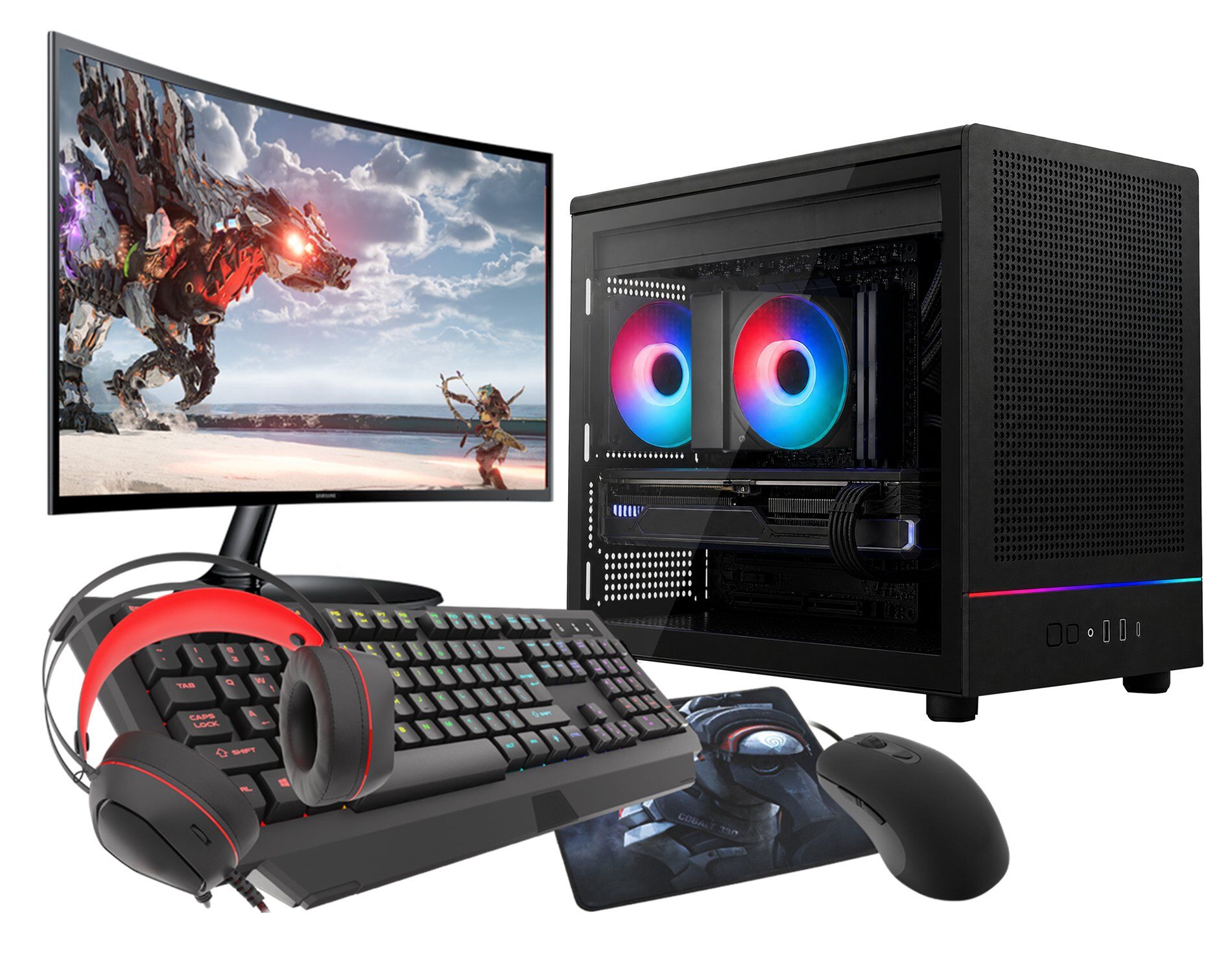 VIST M4M PC Gaming ARGB Ryzen 7 5700X - RAM 32Go - RTX 5060 - SSD 1To M.2 - WIFI - LCD 27 - Windows 11 Pro