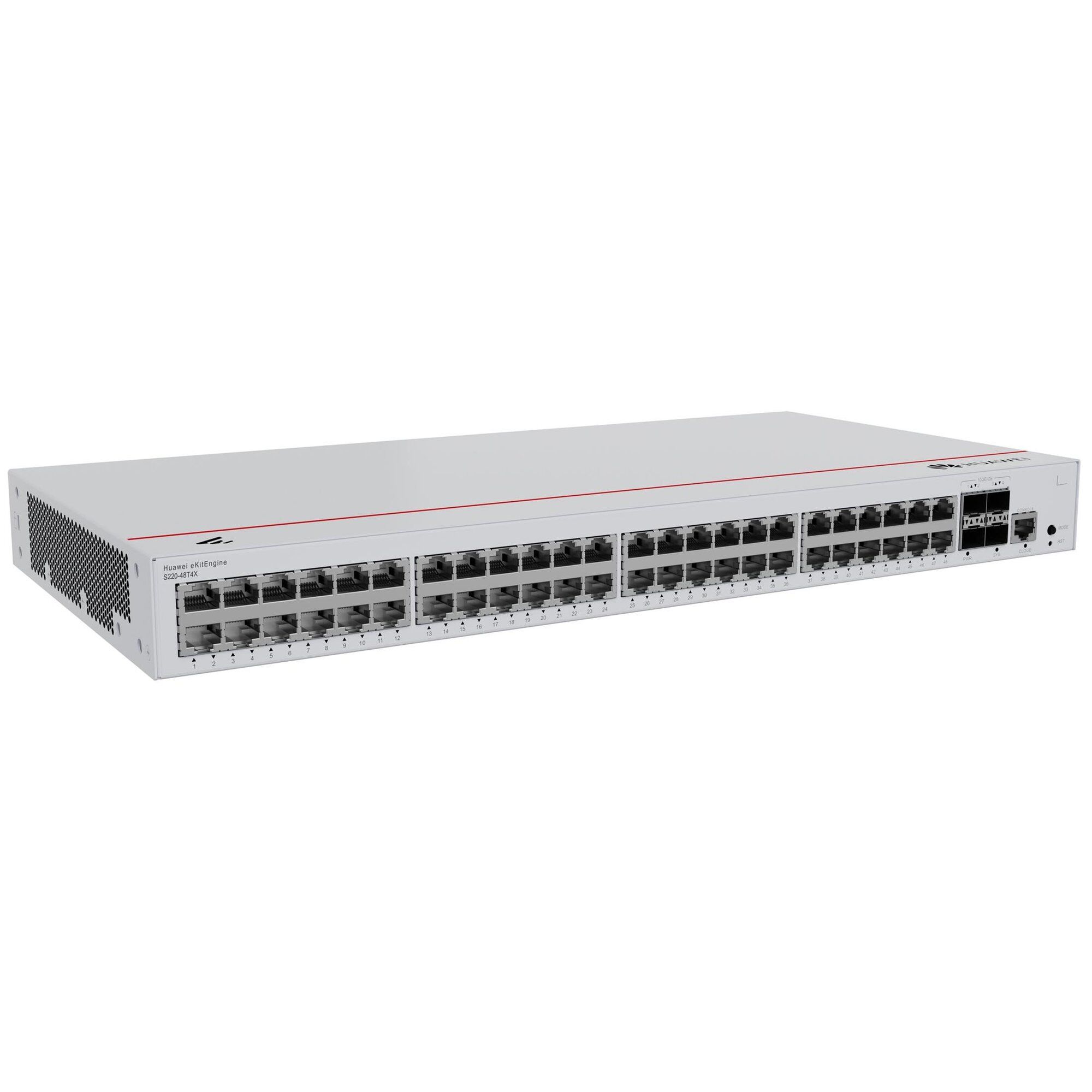 Huawei eKitEngine S220 Series S220-48T4X - Commutateur - Géré - 48 x 10/100/1000 + 4 x Ethernet 10 Go SFP+ - flux d'air côte à côte - Montable sur rack