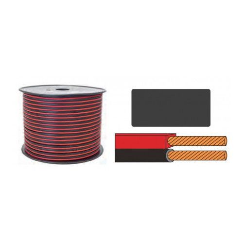 Bobine 100m Câble parallèle 2x2,5mm Rouge/noir/pôle K24162