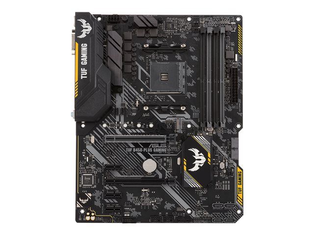 ASUS TUF B450-PLUS GAMING - Carte-mère - ATX - Socket AM4 - AMD B450 Chipset - USB 3.1 Gen 1, USB 3.1 Gen 2, USB-C Gen1 - Gigabit LAN - carte graphique embarquée (unité centrale requise) - audio...