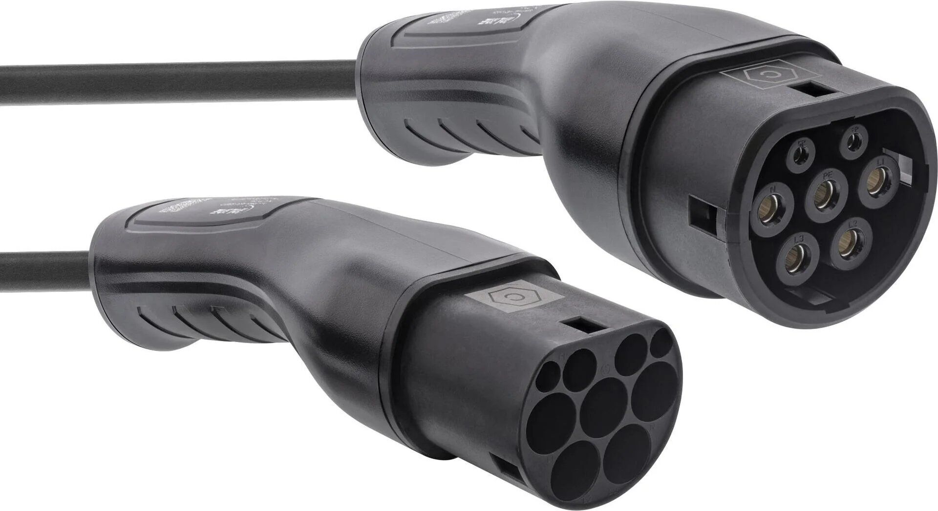 InLine® EV Spiral-Autoladekabel 22kW Typ2, 3-phasig, 7,5m (16287S)