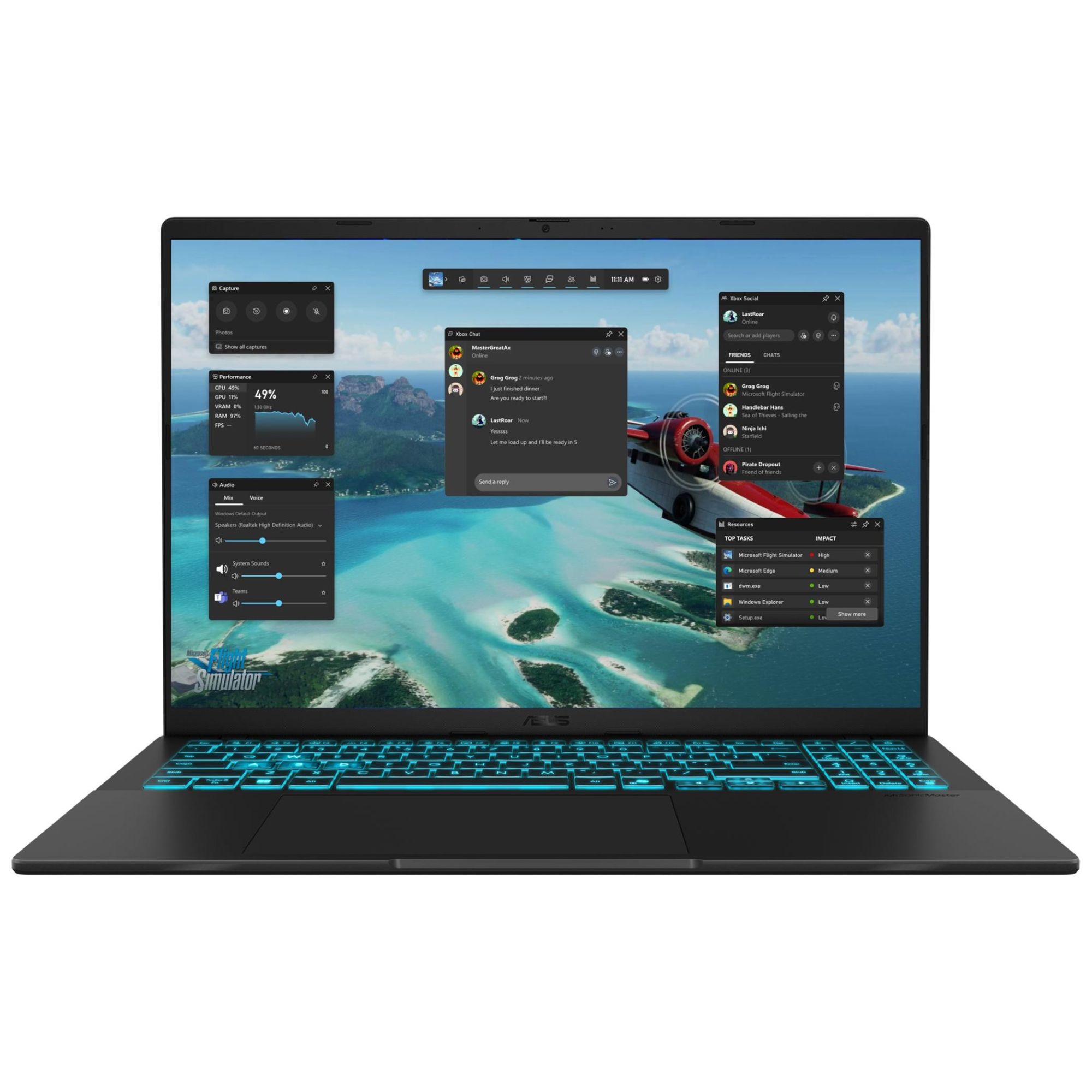 ASUS V16 V3607VU-RP308W - 16" Core 5 210H 16 Go RAM 512 Go SSD Noir AZERTY