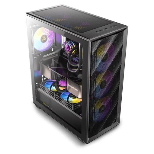 Caja de juego Antec AX85 ARGB - Torre media - ATX - Panel lateral de vidrio templado - Sin fuente de alimentación - USB/Audio