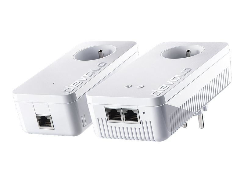 devolo dLAN 1200+ WiFi ac - Starter Kit - adaptateur CPL 1GbE, HomePlug AV (HPAV) - Wi-Fi 5 - Bi-bande - Branchement mural