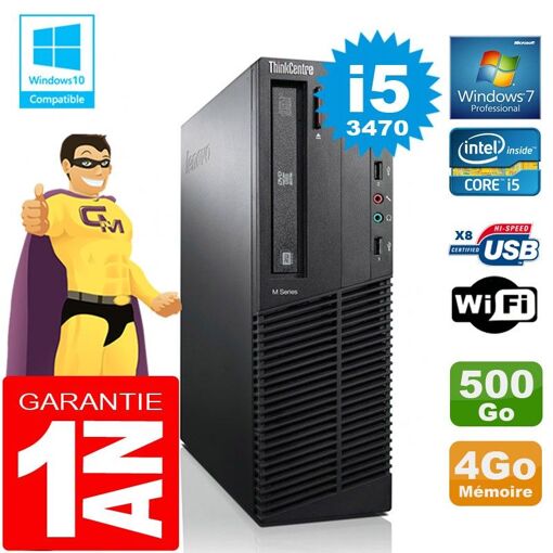 Lenovo M92p SFF Core i5-3470 4GB RAM 500GB HDD DVD Writer WiFi Windows 7 PC