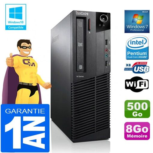 Lenovo M92p SFF Desktop Computer - Intel G630, 8GB RAM, 500GB HDD, DVD Drive, WiFi, Windows 7 Pro