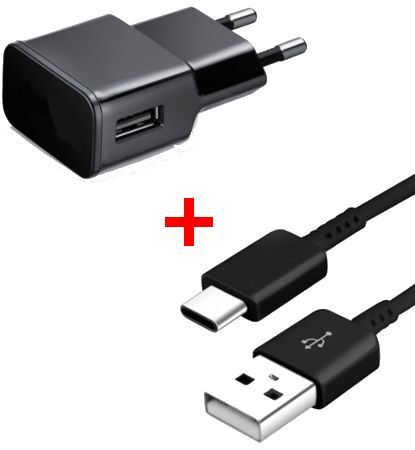Kit Chargeur + Cable Usb / Type C Noir Pour Samsung Sony LG Wiko Huawei HTC Nokia Asus Archos TEENO Couleur :