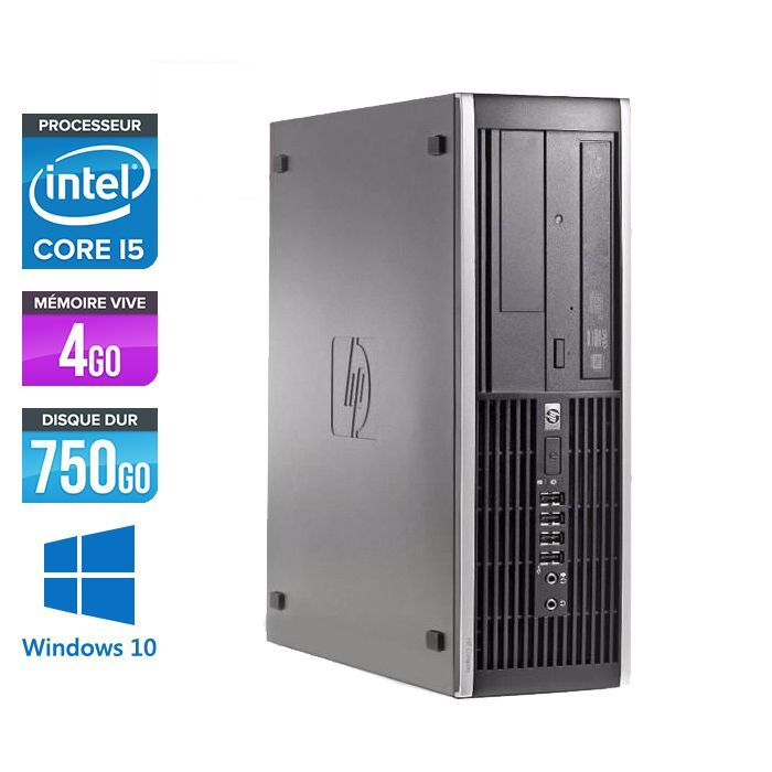 HP Elite 8100 SFF - Intel Core i5-650 / 3.2 GHz - RAM 4 Go - HDD 750 Go - DVDRW - GigaBit Ethernet - Windows 10 Professionnel