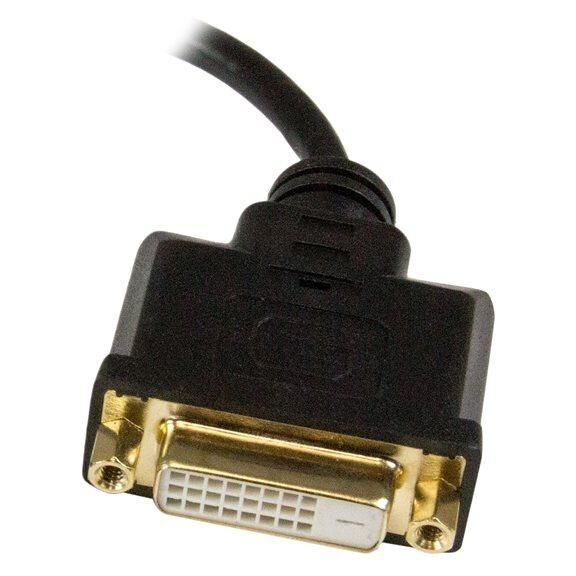 StarTech.com 8in Micro HDMI to DVI-D Adapter M/F - 8in Micro HDMI to DVI Cable - Connect a Micro HDMI phone or laptop to a DVI-D display (HDDDVIMF8IN) - Adaptateur vidéo - DVI-D femelle pour 19 pin micro HDMI Type D mâle - 20.3 cm - blindé - noir