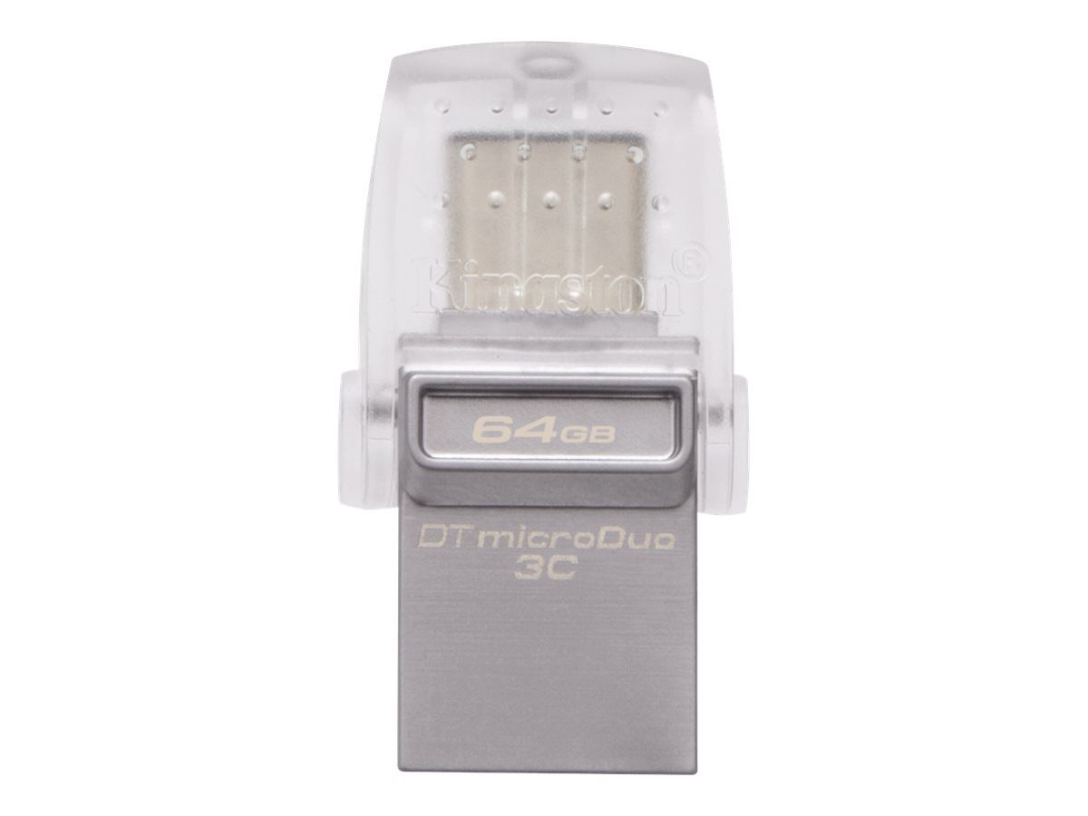 Kingston DataTraveler microDuo 3C - Clé USB - 64 Go - USB 3.1 / USB-C - pour Apple MacBook (Early 2015, Early 2016, Mid 2017); MacBook Air (Late 2018); MacBook Pro (Late 2016, Mid 2017, Mid 2018)