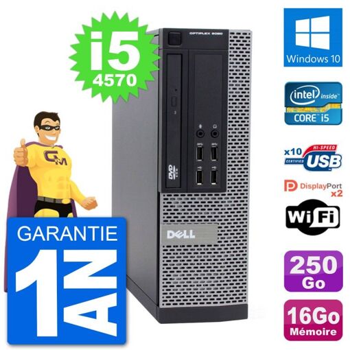 Dell Optiplex 9020 SFF Desktop PC - Intel Core i5-4570, 16GB RAM, 250GB HDD, Windows 10, WiFi