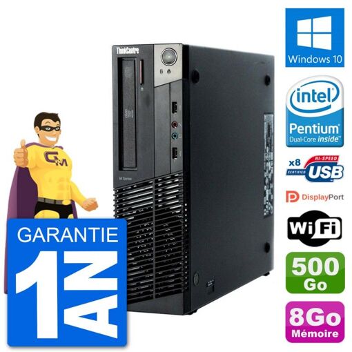 PC de escritorio Lenovo M92p SFF - Procesador Intel G630, 8GB de RAM, 500GB HDD, Windows 10, WiFi
