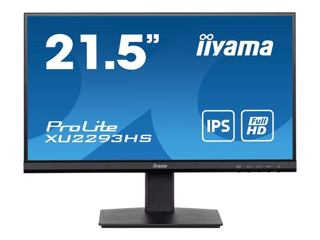 iiyama ProLite XU2293HS-B5 - Écran LED - 22" (21.5" visualisable) - 1920 x 1080 Full HD (1080p) @ 75 Hz - IPS - 250 cd/m² - 1000:1 - 3 ms - HDMI, DisplayPort - haut-parleurs - noir mat