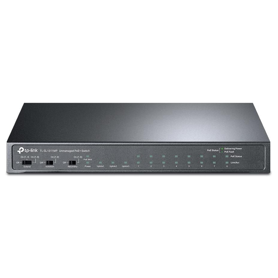 TP-Link TL-SL1311MP commutateur réseau Fast Ethernet (10/100) Connexion Ethernet, supportant l'alimentation via ce port (PoE) Noir