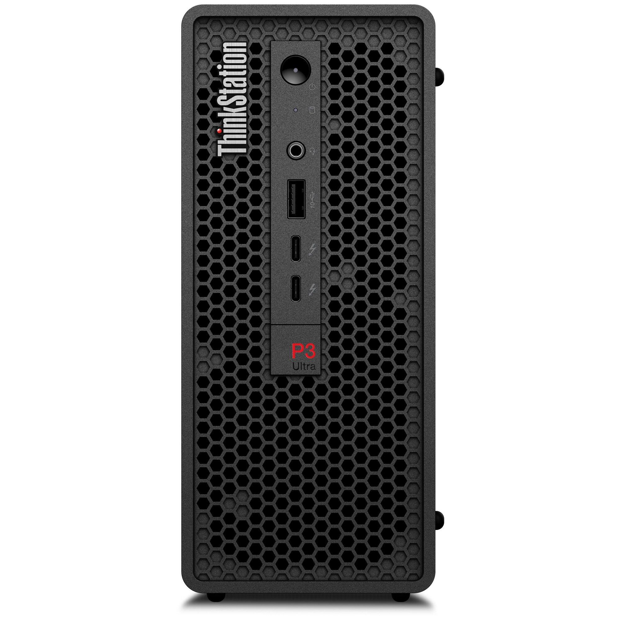 Lenovo ThinkStation P3 Ultra SFF Intel Core i7 i7-14700 32 Go DDR5-SDRAM 512 Go SSD NVIDIA RTX A1000 Windows 11 Pro Mini Tower Station de travail Noir