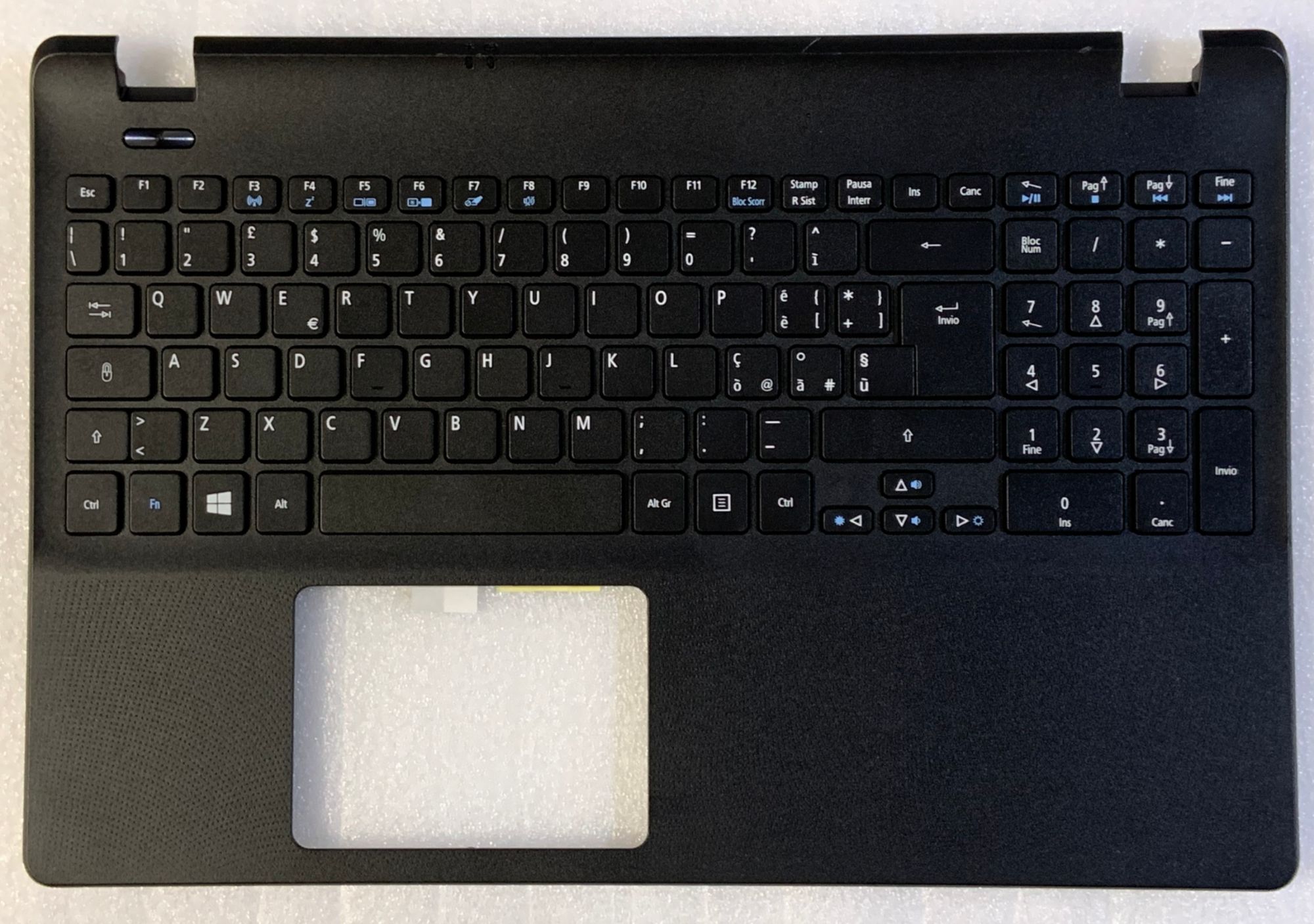 Clavier Qwerty Italien Acer Aspire ES1-571, Extensa 2530 6B.GCEN1.016 MP-10K36I0-4421W 90.4YU07.C0E NKI171305S NK.I1713.05S TOPCASE Noir