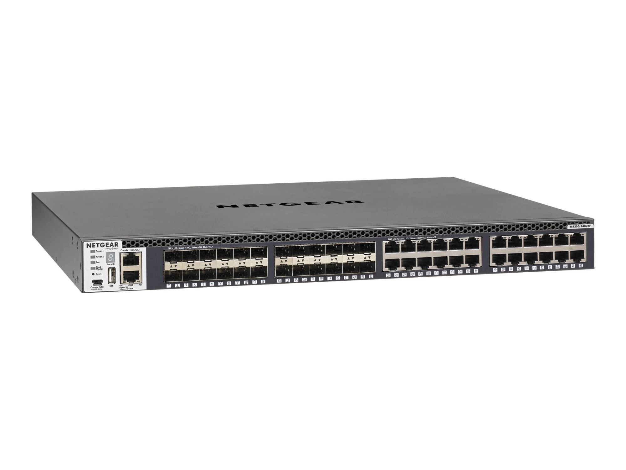 NETGEAR M4300-24X24F - Commutateur - C3 - Géré - 24 x 10/100/1000/10000 + 24 x 10 Gigabit SFP+ - flux d'air de l'avant vers l'arrière - Montable sur rack
