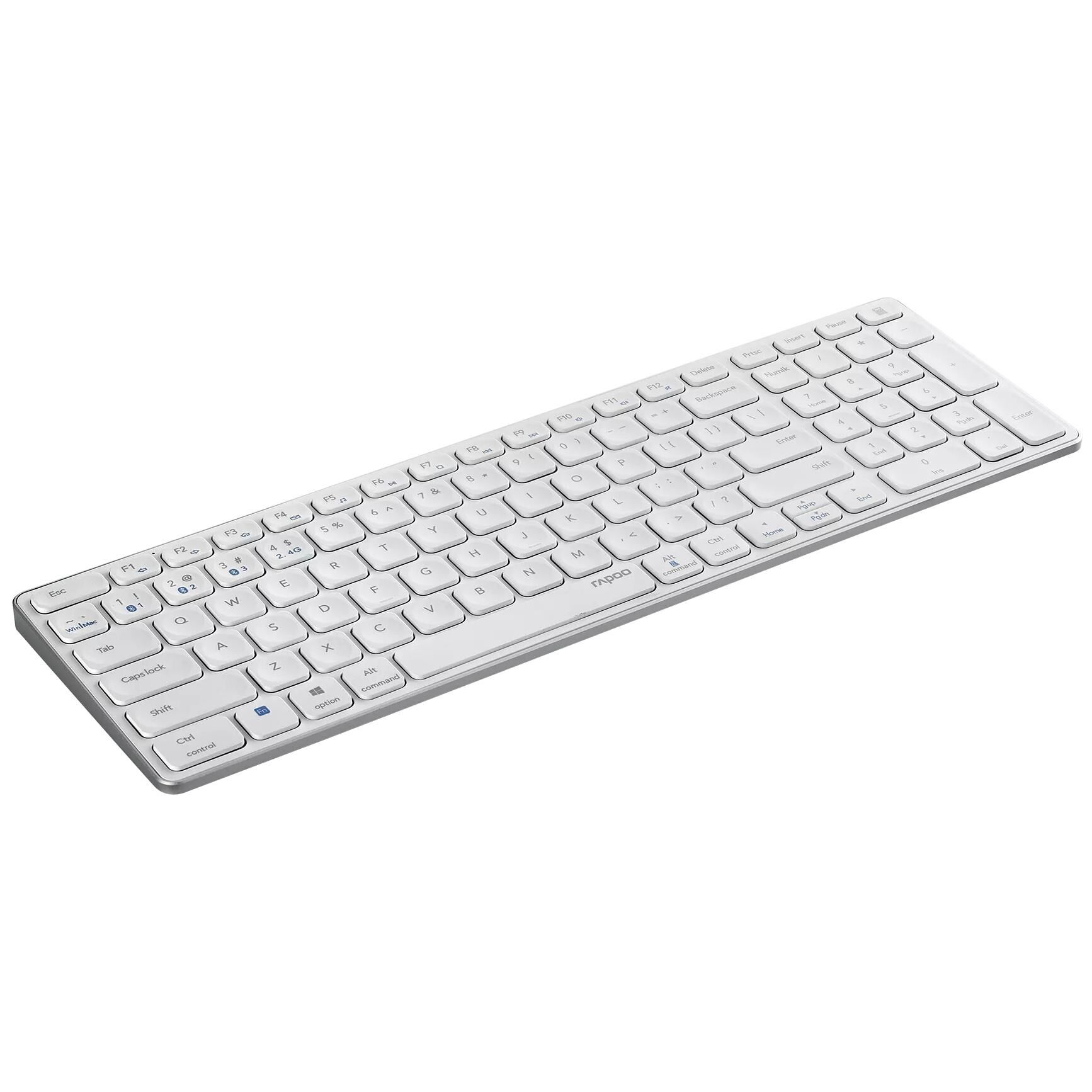 Rapoo E9700M clavier Bureau RF sans fil + Bluetooth QWERTY Blanc