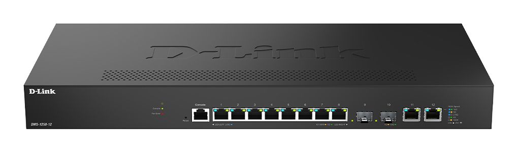 D-Link DMS-1250-12 - Commutateur - C2+ - intelligent - 8 x 10/100/1000/2.5G + 2 x 10 Gigabit Ethernet + 2 x 10 Gigabit SFP+ - de bureau