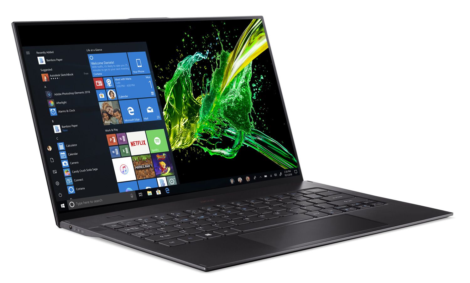 ACER Swift 7 SF714-52T-71JW 14' Ultra fin Tactile exclusivité Core i7 I7-8500Y 1.5 GHz 16 Go RAM 512 Go SSD Noir AZERTY