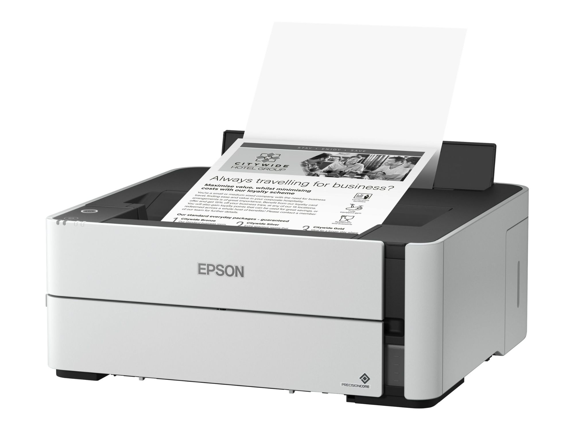 Epson EcoTank M1170 - Imprimante - Noir et blanc - Recto-verso - jet d'encre - rechargeable - A4/Legal - 1 200 x 2 400 ppp - jusqu'à 20 ppm - capacité : 250 feuilles - USB 2.0, LAN, Wi-Fi