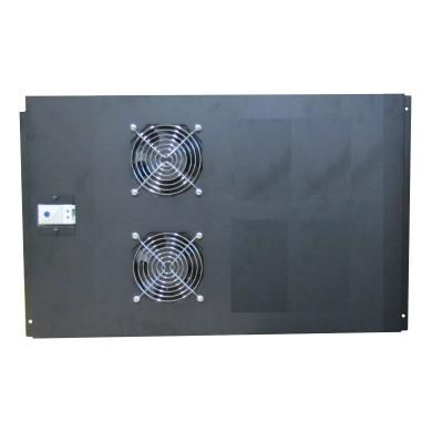 WP RACK - Tiroir pour ventilateur en rack - avec 2 ventilateurs de refroidissement, thermostat - CA 230 V - noir, RAL 9005