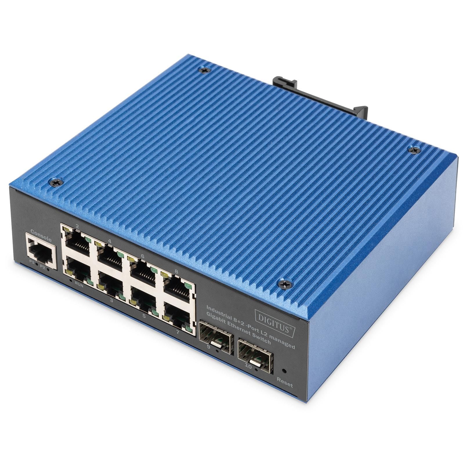 Digitus Commutateur industriel Gigabit Ethernet L2 Managed 8+2 ports