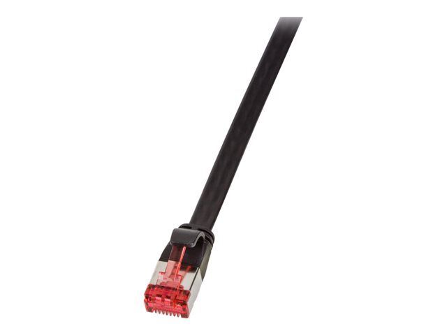 LogiLink SlimLine - Cordon de raccordement - RJ-45 (M) pour RJ-45 (M) - U/FTP, PiMF - CAT 6a - moulé, sans crochet, plat - noir