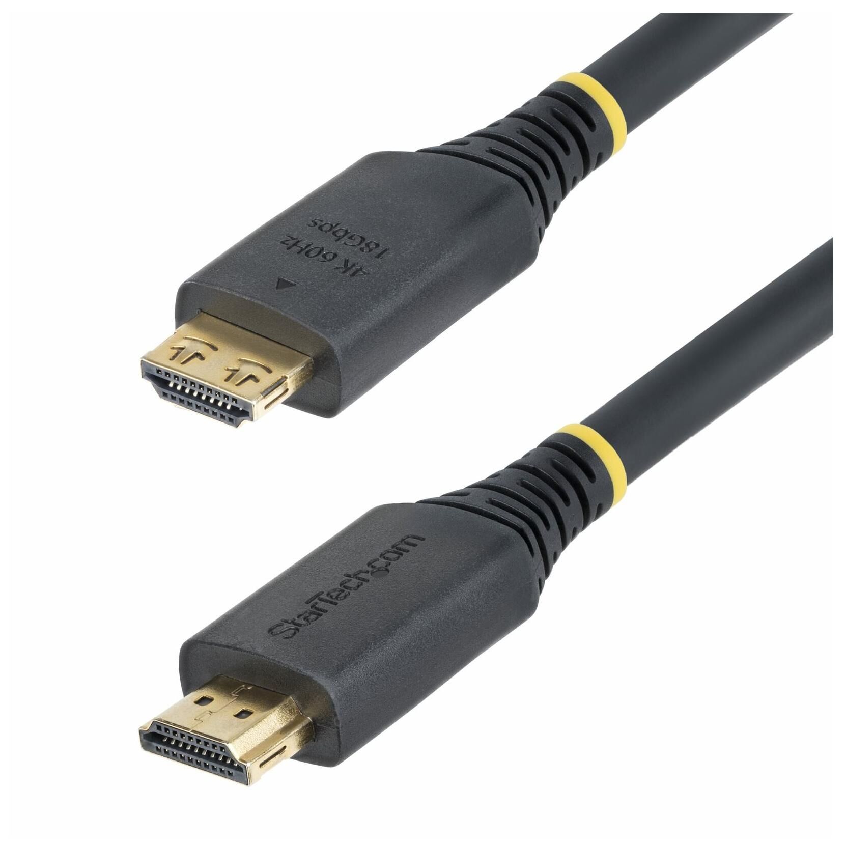 StarTech.com 20ft (6m) Active HDMI Cable w/Gripping Connectors - High speed - câble HDMI avec Ethernet - HDMI mâle pour HDMI mâle - 6.1 m - blindé - noir - sans halogène, actif, support pour 4K60Hz, support 1 440 p (UWQHD) 144 Hz, support 1080 p...