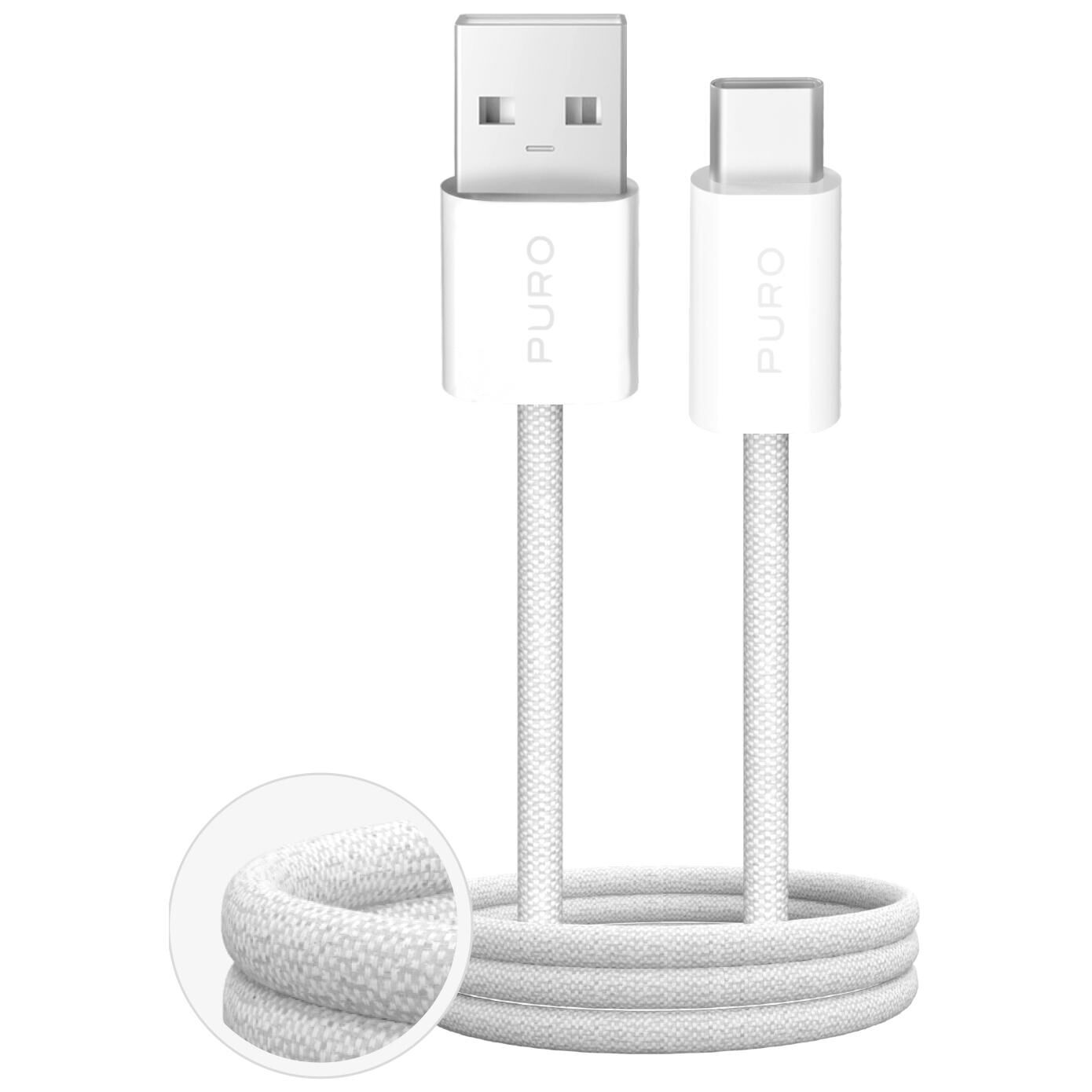 PURO PUCAC10WFABK415MTWHI câble USB USB 2.0 1,5 m USB A USB C Blanc