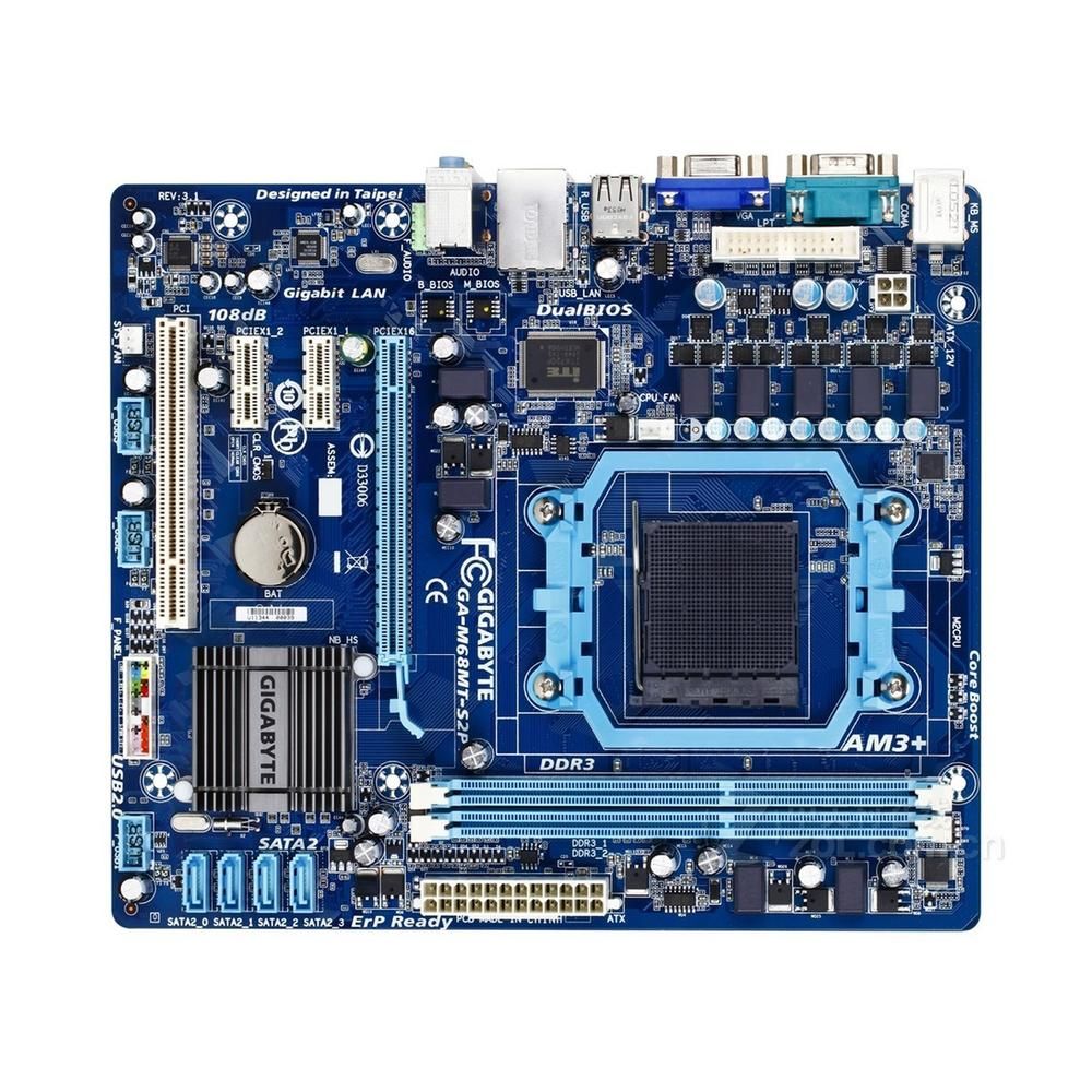 Carte mère GIGABYTE GA-M68MT-S2P(rev.3.1) NVIDIA GeForce 7025/nForce 630a Socket AM3+ DDR3 8GB Micro ATX