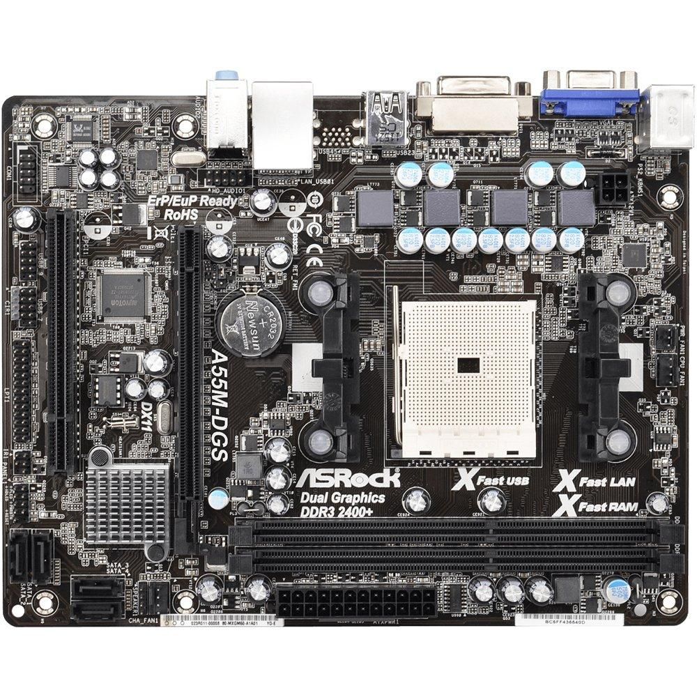 Carte mère ASROCK A55M-DGS AMD A55 Socket FM1 DDR3 16GB Micro ATX