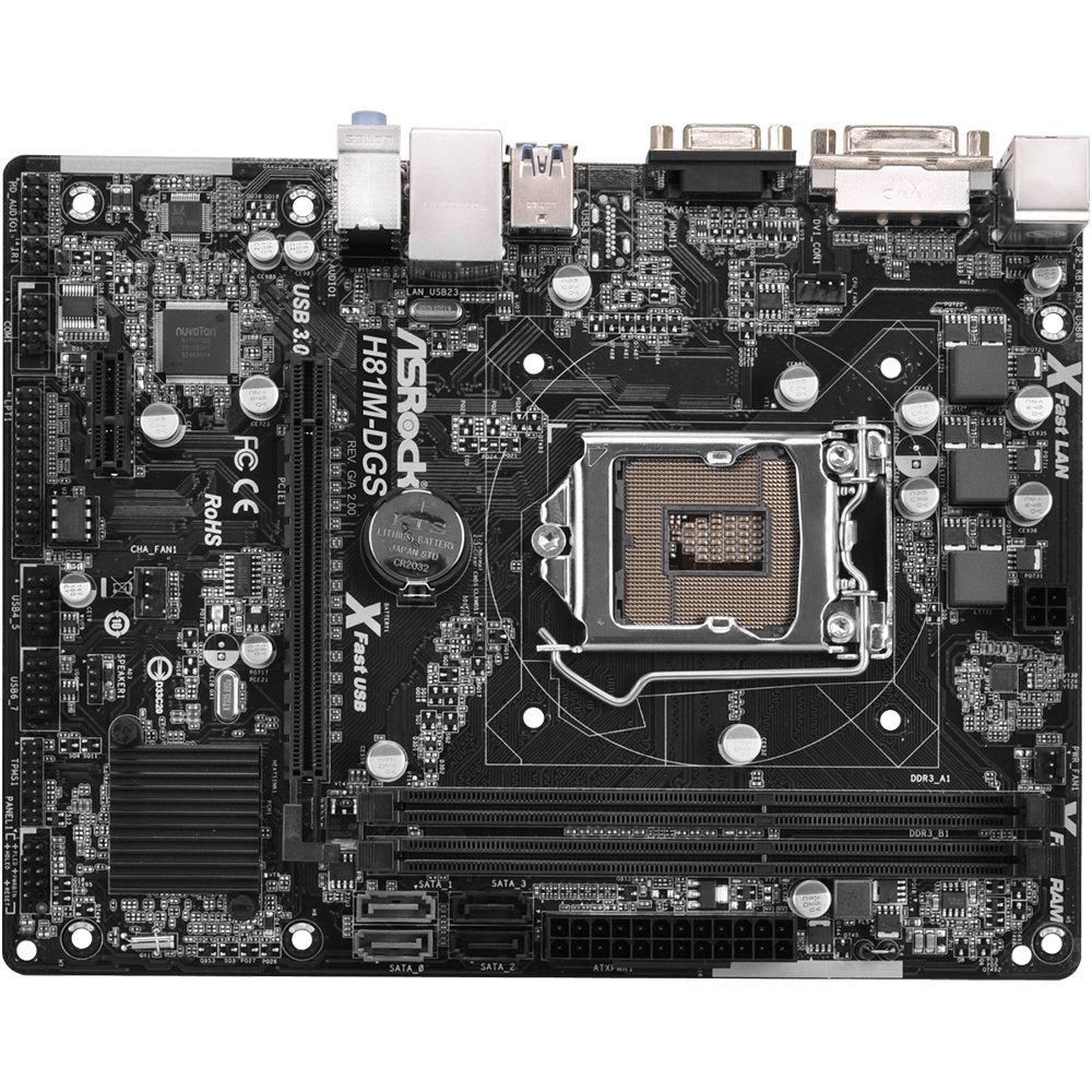 Carte mère ASROCK H81M-DGS R2.0 Intel H81 LGA 1150 DDR3 16GB Micro ATX