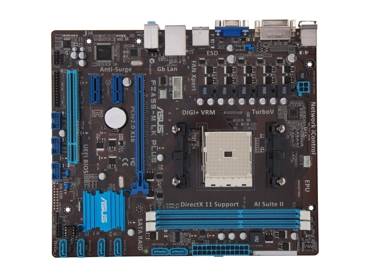 Carte mère ASUS F2A55-M LK PLUS AMD A55 Socket FM2 DDR3 32GB Micro ATX