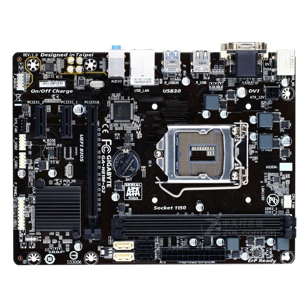 Carte mère GIGABYTE H81M-D2(rev.1.0) Intel H81 LGA 1150 DDR3 16GB Micro ATX