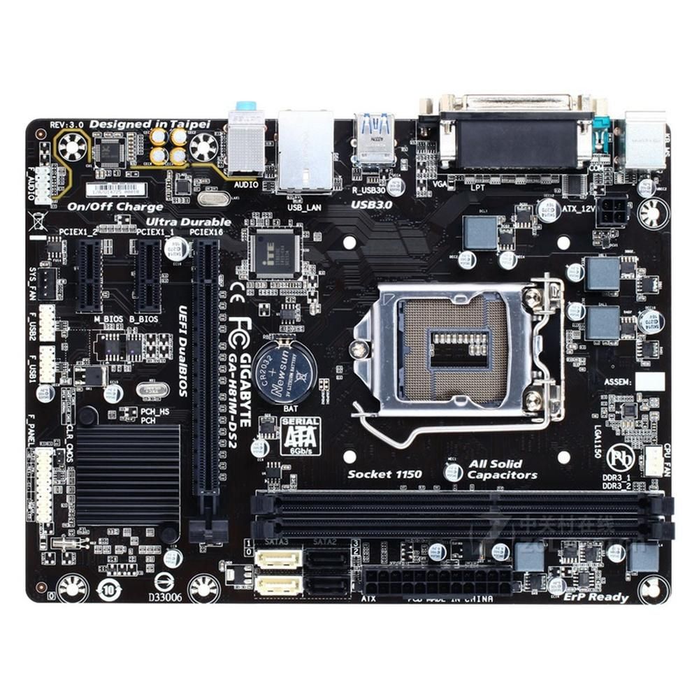 Carte mère GIGABYTE H81M-DS2(rev.3.0) Intel H81 LGA 1150 DDR3 16GB Micro ATX