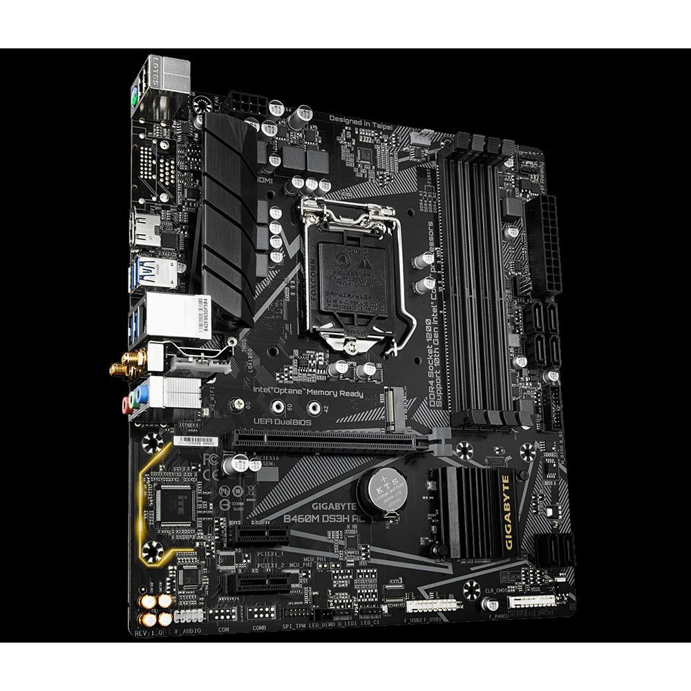 Carte mère GIGABYTE B460M DS3H AC Intel B460 LGA 1200 DDR4 128GB Micro ATX