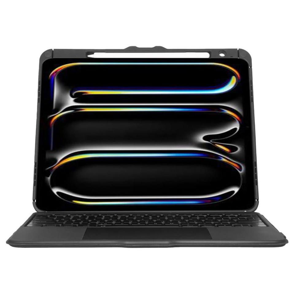 Targus Versavu - Clavier et étui (boîtier de clavier) - avec trackpad - rétroéclairé - sans fil - Bluetooth 5.0 - QWERTY - R.-U. - noir - pour Apple 13-inch iPad Pro (M4)