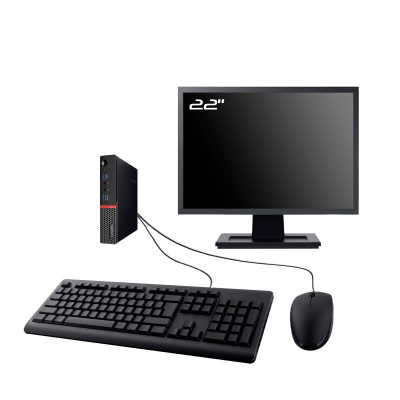 PC Lenovo M700 Tiny Ecran 22" Intel I3-6100T RAM 16Go SSD 240Go W11 Wifi