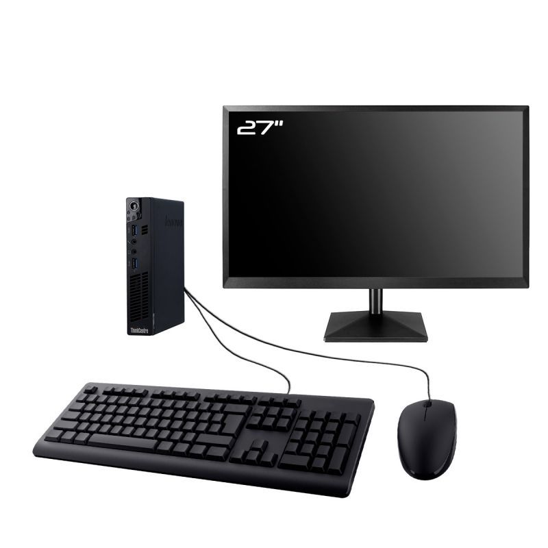 PC Lenovo M92p Tiny Ecran 27" Intel I5-3470T RAM 16Go SSD 2To W11 Wifi