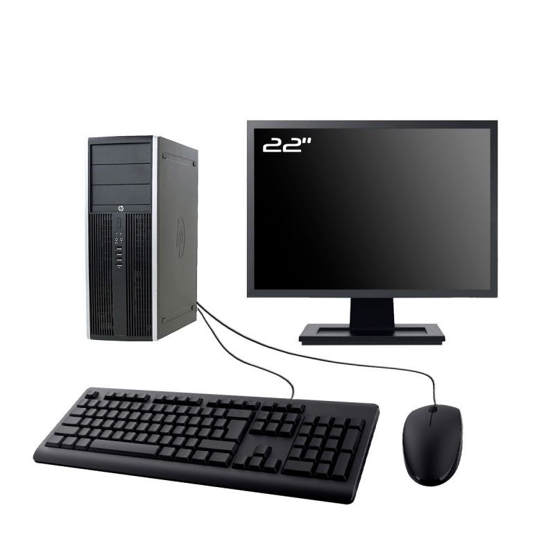 PC HP Elite 8100 Tour Ecran 22" Intel I5-650 RAM 16Go HDD 500Go W10 Wifi