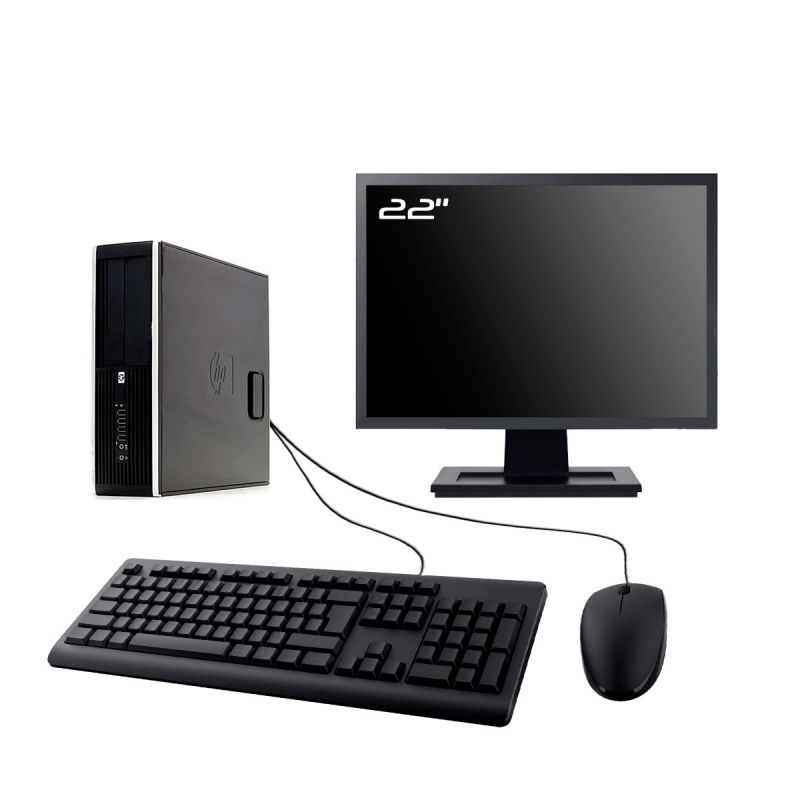 PC HP Compaq Elite 8100 SFF Ecran 22" Intel I5-650 RAM 8Go SSD 480Go W10 Wifi