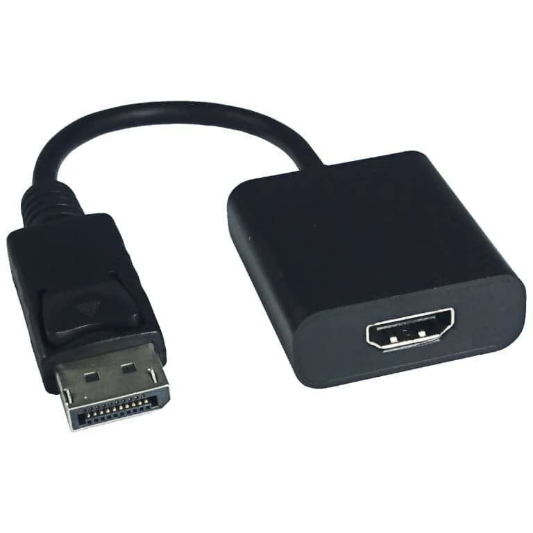 Cable Adaptateur DisplayPort vers 1x HDMI MF, 0.10/0.20m Noir _ ADMF-DPP.HDM-0002BK