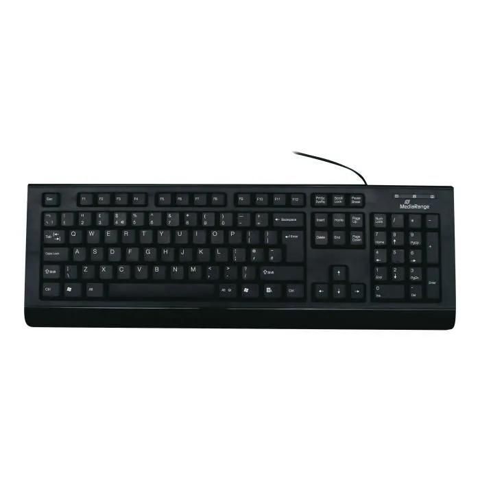 Clavier USB MediaRange MROS101 - Disposition R-U - Filaire - Noir