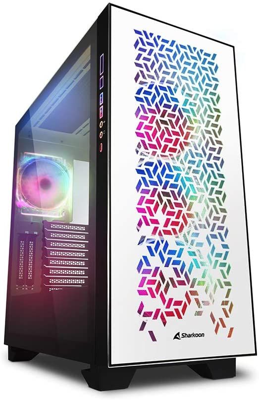 Sharkoon Elite Shark CA300H ELITE SHARK CA300H - Boîtier grand tour - Blanc - RGB - Fenêtre