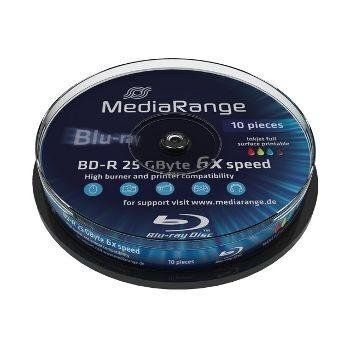 MediaRange Inkjet Fullsurface-Printable - 10 x BD-R - 25 Go 6x - blanc - surface imprimable par jet d'encre - spindle